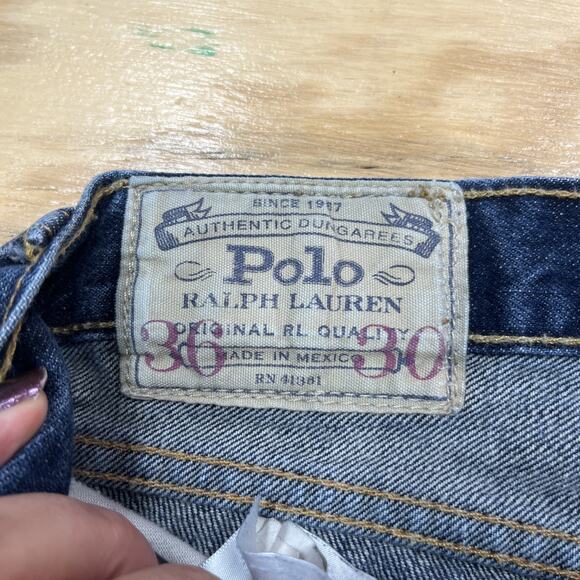 Polo Ralph Lauren Jeans Men Size 36x30 Authentic Dungarees Hampton Straight Blue - Picture 4 of 16